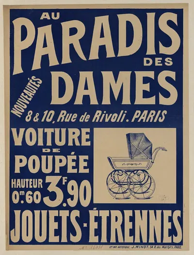 Au Paradis des Dames, nouveautés, 8 & 10 rue de Rivoli, Paris by Imp. J. Minot, 1901 — digital art print download