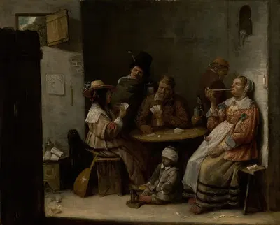 Игроки в карты by Йос ван Крейсбек — digital art print download