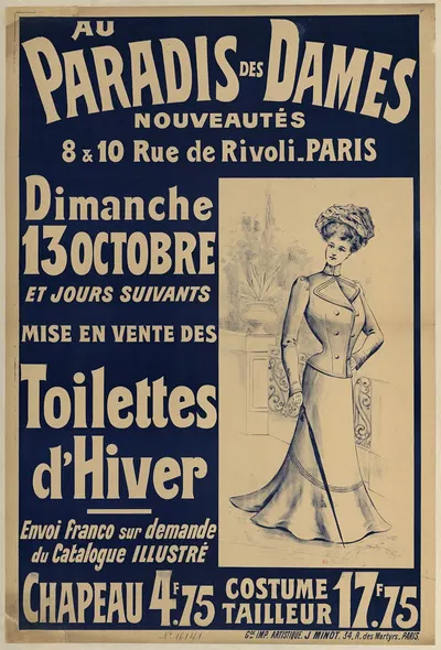 Au Paradis des Dames, nouveautés. Toilettes d'Hiver by Imp. J. Minot, 1901 — digital art print download