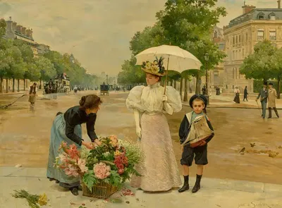 Проспект Шанз-Элизе by Луи Мари Де Шривер, 1895 — digital art print download