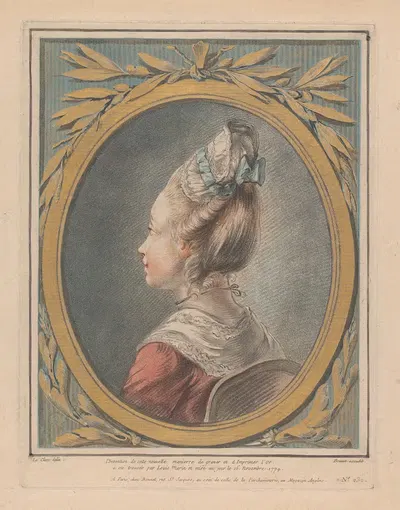 Голова молодой девушки, повернутой влево by Луи-Марин Бонне, 1774 — digital art print download
