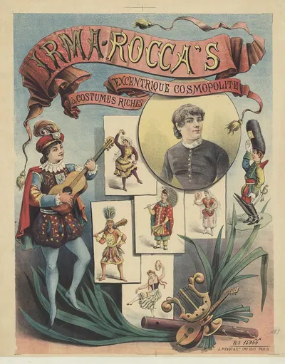 Irma Rocca's excentrique cosmopolite à costumes riches by Imp. J. Minot, 1889 — digital art print download