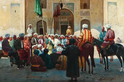Самарканд, перед медресе Шер-Дор by Ричард Карлович Цоммер — digital art print download