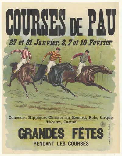 Courses de Pau 27 et 31 janvier, 3,7 et 10 février. grandes fêtes pendant les courses by Дж. Вайнер, 1890 — digital art…