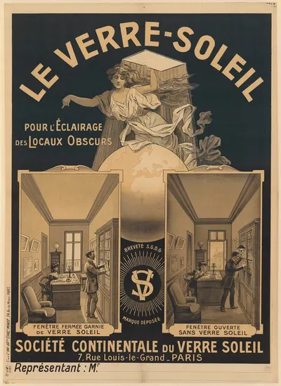 Le Verre-Soleil pour l'éclairage des locaux obscurs by Imp. J. Minot, 1908 — digital art print download