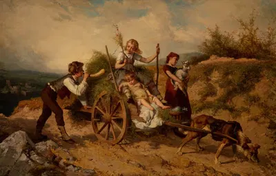 Деревенские дети by Теодор Жерар, 1873 — digital art print download