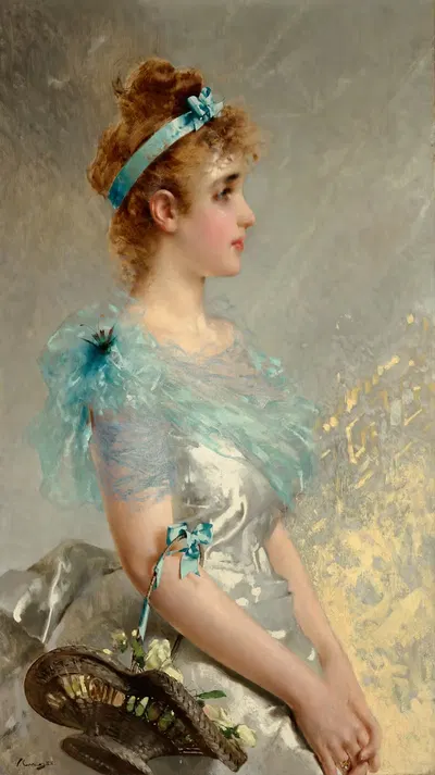 Цветочная корзина by Витторио Маттео Коркос, 1888 — digital art print download