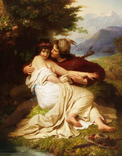 Под липами by Вильгельм фон Каульбах, 1871 — digital art print download