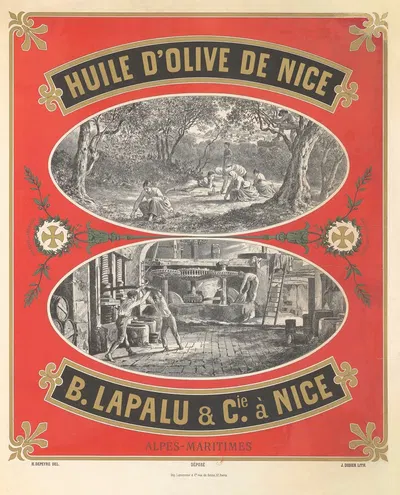 Huile d'olive de Nice. B. Lapalu & Cie à Nice by Имп. Лемерсье и Ко, 1890 — digital art print download