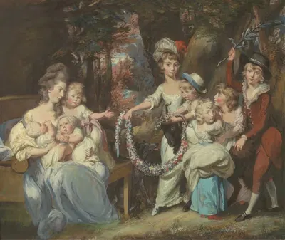 Миссис Юстиниан Касамайор и восемь её детей by Даниэль Гарднер, 1779 — digital art print download
