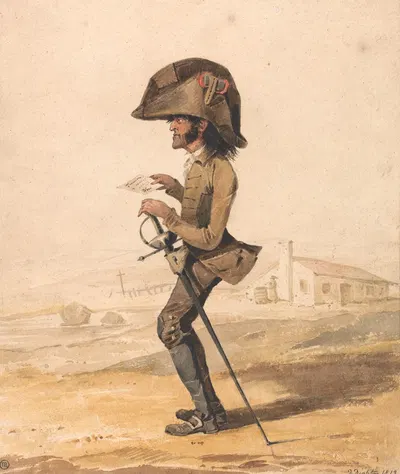 Caricature of a French military officer by Denis Dighton, 1812 — digital art print download