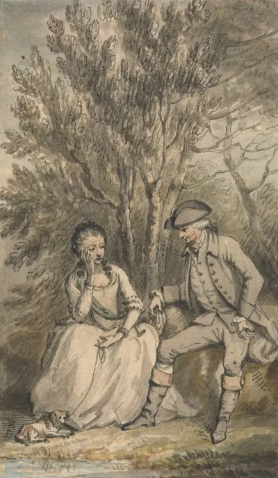 Illustration to A Sentimental Journey: Episode: Maria and her Dog Sylvia by Edward Edwards — digital art print download