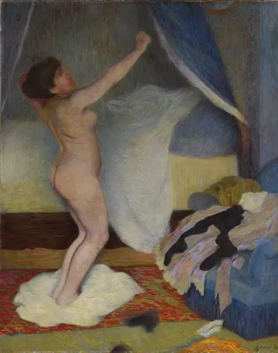 Подъем: женщина, потягивающаяся by Федерико Зандоменеги, 1886 — digital art print download