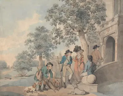 Охотничья компания возвращается домой by Фредерик Джордж Байрон, 1789 — digital art print download