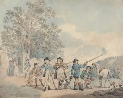 Настройка охотничьей вечеринки by Фредерик Джордж Байрон, 1789 — digital art print download