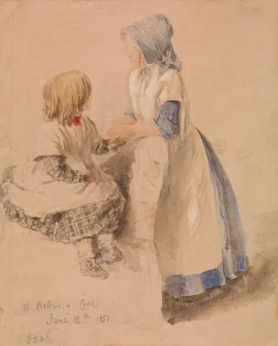 Уэльские дети by Фредерик Уильям Халм, 1851 — digital art print download