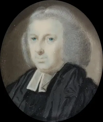 Cleric in Powdered Wig and Black Robes by James Scouler, 1777 — digital art print download
