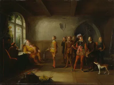 Falstaff and the recruits, from 'Henry IV, Part II' by John Cawse — digital art print download