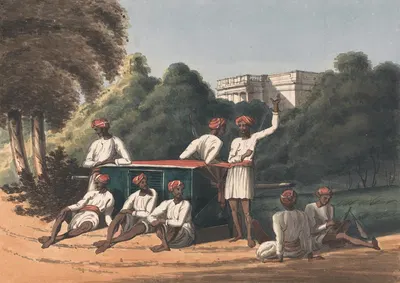 Носильщики паланкина by Джон Гантц, 1828 — digital art print download