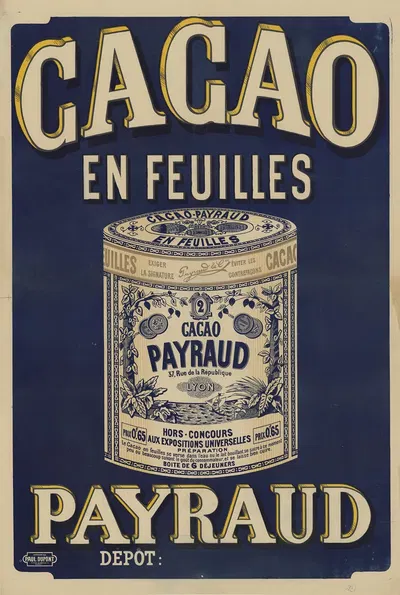 Cacao en feuilles Payraud by Имп. Поль Дюпон, 1899 — digital art print download