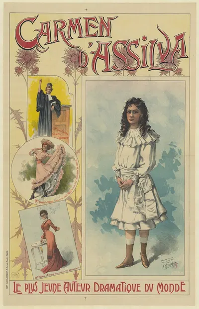 Carmen d'Assilva, le plus jeune auteur dramatique du monde by Имп. Поль Дюпон, 1903 — digital art print download
