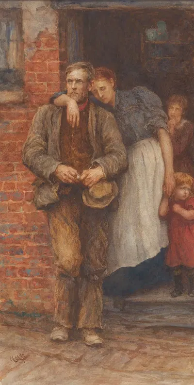 На забастовке by Сэр Хьюберт фон Херкомер, 1897 — digital art print download