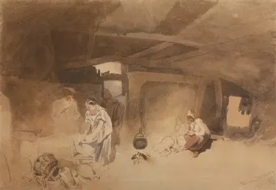 Интерьер в Далмали, Шотландия by Томас Майлс Ричардсон младший, 1850 — digital art print download