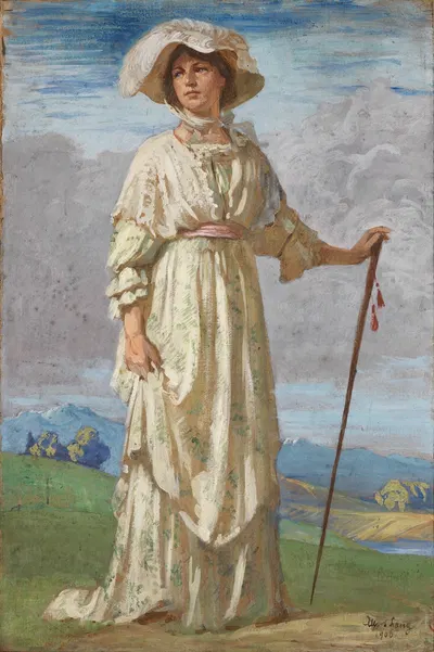 На прогулке by Альберт Ланг, 1906 — digital art print download
