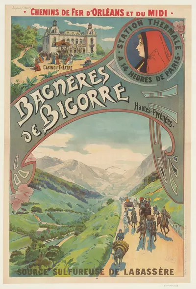 Les chemins de fer d'Orléans et du Midi. Bagnères de Bigorre, Hautes-Pyrénées by Имп. Поль Дюпон, 1902 — digital art print…