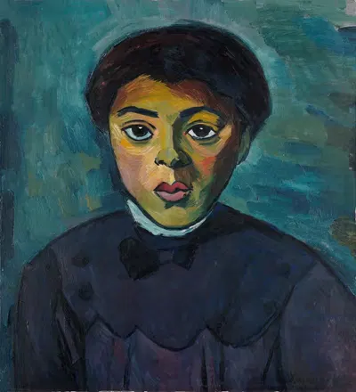 Portrait of a girl by Alexander Kanoldt, 1911 — digital art print download