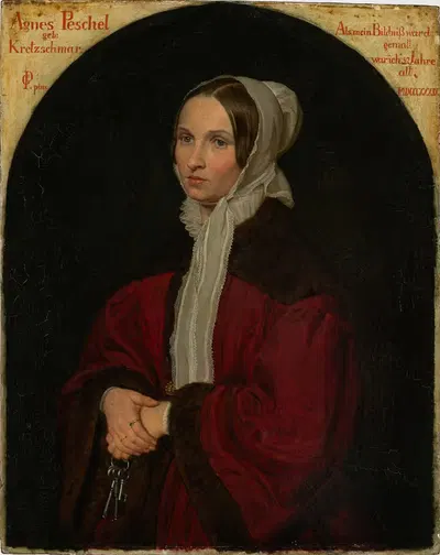 Bildnis Frau Agnes Peschel, Gattin des Künstlers by Carl Gottlieb Peschel, 1830 — digital art print download