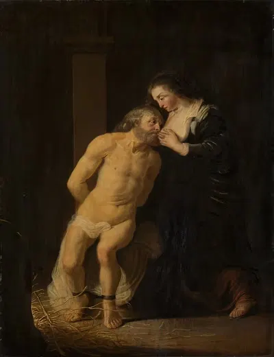 Kimon und Pero (Caritas Romana) by Christiaen van Couwenbergh, 1639 — digital art print download