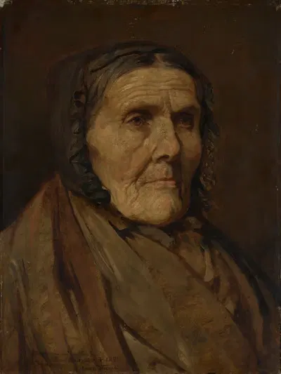 Старая женщина в черном чепце by Эдуард Хунцикер, 1896 — digital art print download