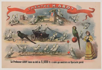 Théatre H. Abdy le professeur Abdy lance un défi de 5,000 fr. à celui qui montrera un spectacle pareil by Имп. Поль Дюпон,…