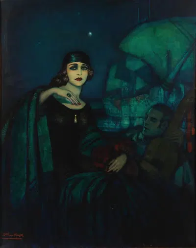 Пола Негри и Рудольф Валентино by Федерико Бельтран Масэс — digital art print download