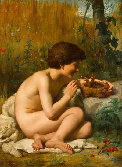Ловец птиц by Феликс Огюст Клеман — digital art print download