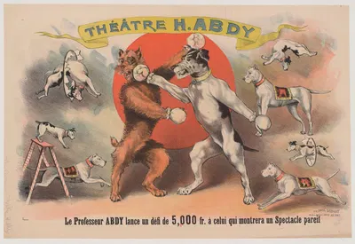 Théatre H. Abdy le professeur Abdy lance un défi de 5,000 fr. à celui qui montrera un spectacle pareil by Имп. Поль Дюпон,…
