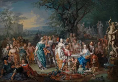 Знатное общество в парке by Франц Кристоф Яннек, 1750 — digital art print download