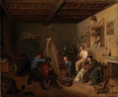 Студия художника в Риме by Фридрих Мосбруггер, 1828 — digital art print download