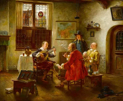 The music lesson by Fritz Wagner — digital art print download