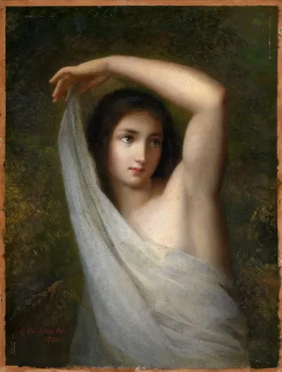 Девушка с вуалью by Георг Филипп Шмитт, 1850 — digital art print download