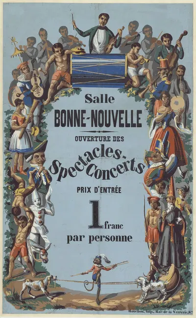 Salle Bonne-Nouvelle. Ouverture des spectacles-concerts by Imp. Rouchon, 1845 — digital art print download