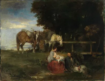 Отдых на краю леса by Ханс фон Мареес, 1863 — digital art print download
