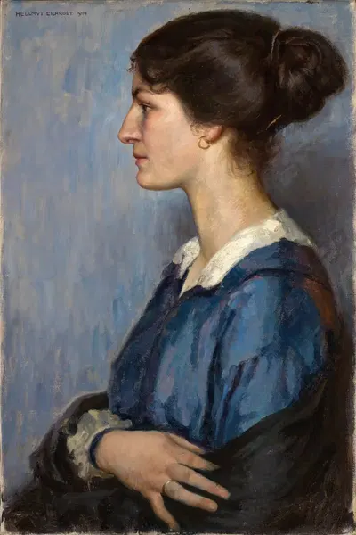 Портрет женщины в профиль, смотрящей налево by Хельмут Эйхродт, 1914 — digital art print download
