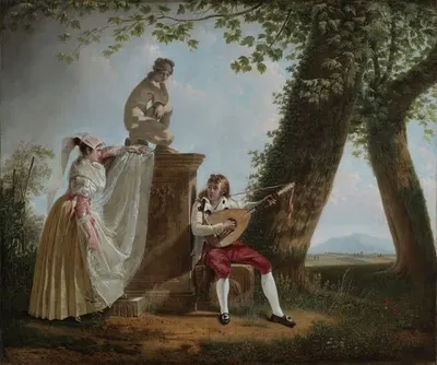Serenade in a Roman park landscape by Jacques Sablet — digital art print download