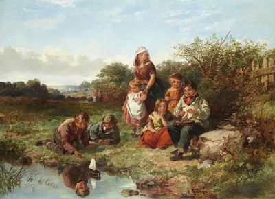 Игрушечные лодки by Джеймс Кернок, 1861 — digital art print download