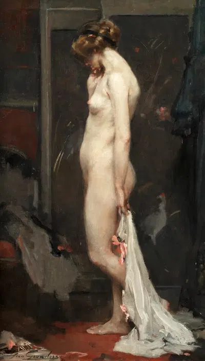 Study of a nude by Jean Gouweloos — digital art print download