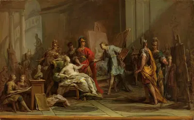 Александр дарит Апеллесу свою любовницу Панкасепу by Жан Ресто юный, 1737 — digital art print download