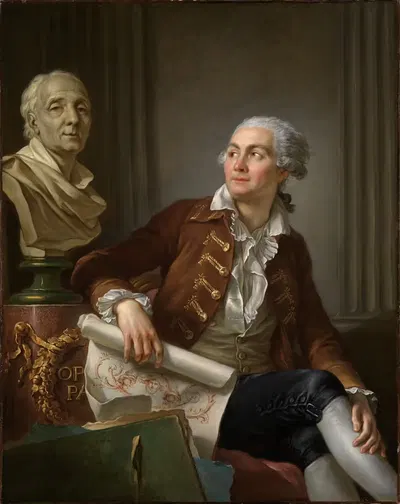 Портрет джентльмена с бюстом Дени Дидро by Жан-Симон Бертелеми, 1784 — digital art print download