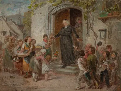 День рождения сельского пастора by Иоганн Грунд — digital art print download